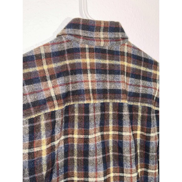 Vintage Woolrich Button Wool Long Sleeve Plaid Shirt Size L Made Usa 70s 80s 90s - Picture 5 of 14